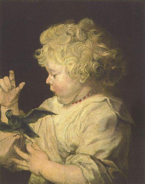 Anthony Van Dyck Portrat eines Kindes mit Vogel oil painting image